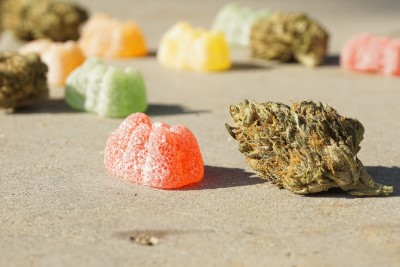 Cannabis edible gummies and flower